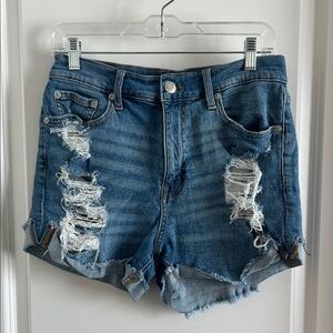 Aeropostale Blue Distressed Jean Shorts